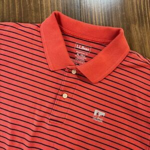 L.L.BEAN Mens XL Tall Short Sleeve Striped Polo Shirt Cotton Classic Fit